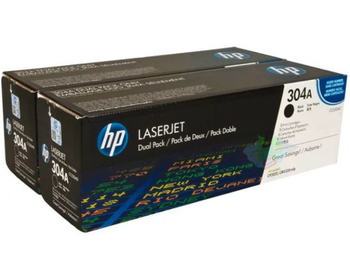 HP 304A (CC530AD / CC530AF) картридж с черным тонером для HP Color LaserJet CM2320/CP2025 Series (2 картриджа)